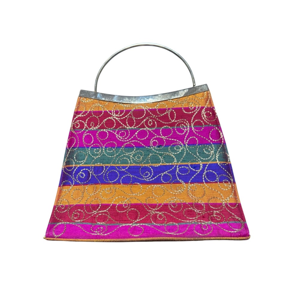 Timothy Hitsman Spain VTG Silk Handbag Maximalist Evening Glam Boho Clutch Retro